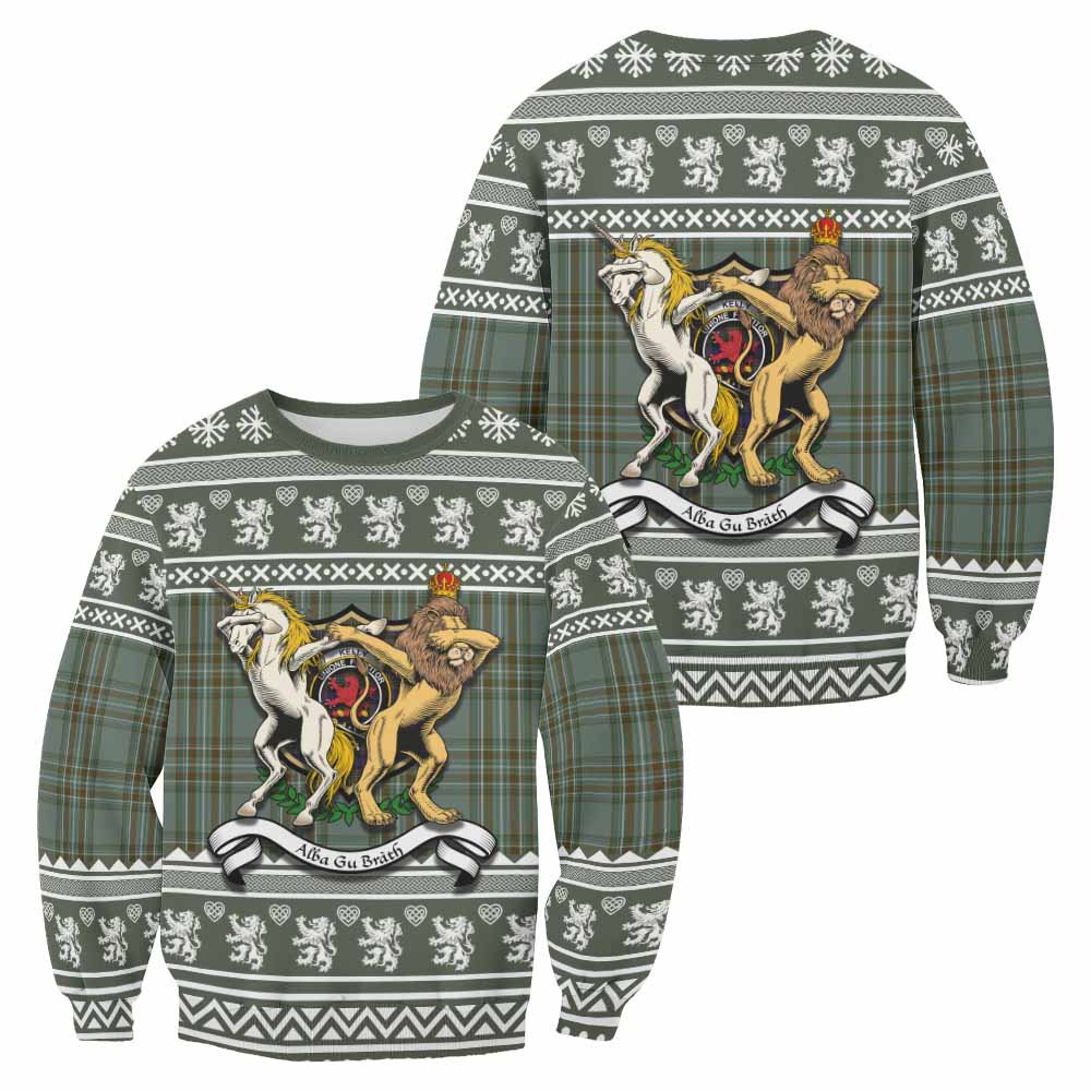 Kelly Clan Tartan Crest Christmas Sweatshirt Coat of Arms Funny Style - Tartan Vibes Clothing