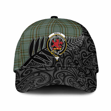 Kelly Crest Tartan Classic Cap with New Zealand Silver Fern Half Style