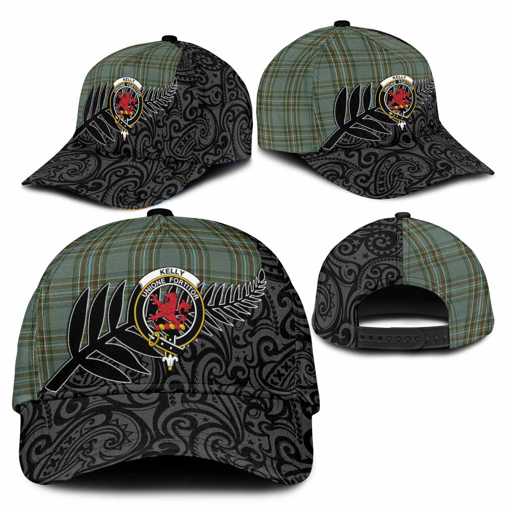 Kelly Crest Tartan Classic Cap with New Zealand Silver Fern Half Style