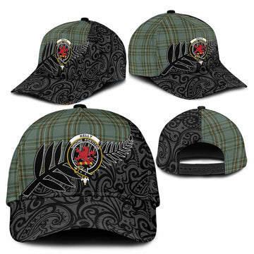 Kelly Crest Tartan Classic Cap with New Zealand Silver Fern Half Style