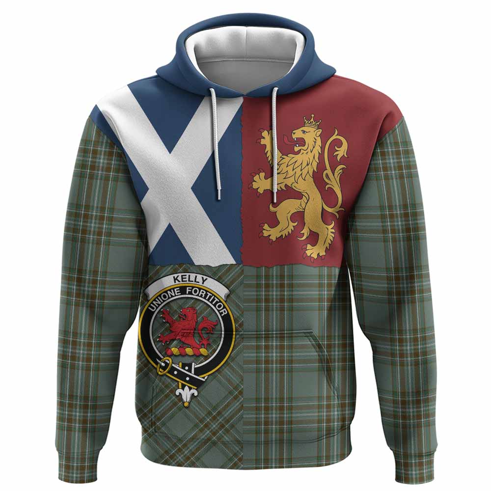 Kelly Crest Tartan Hoodie with Lion Rampant Saltire Style
