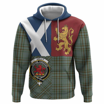 Kelly Crest Tartan Hoodie with Lion Rampant Saltire Style