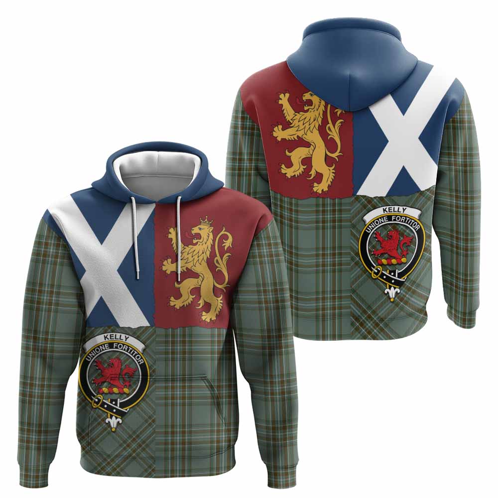 Kelly Crest Tartan Hoodie with Lion Rampant Saltire Style