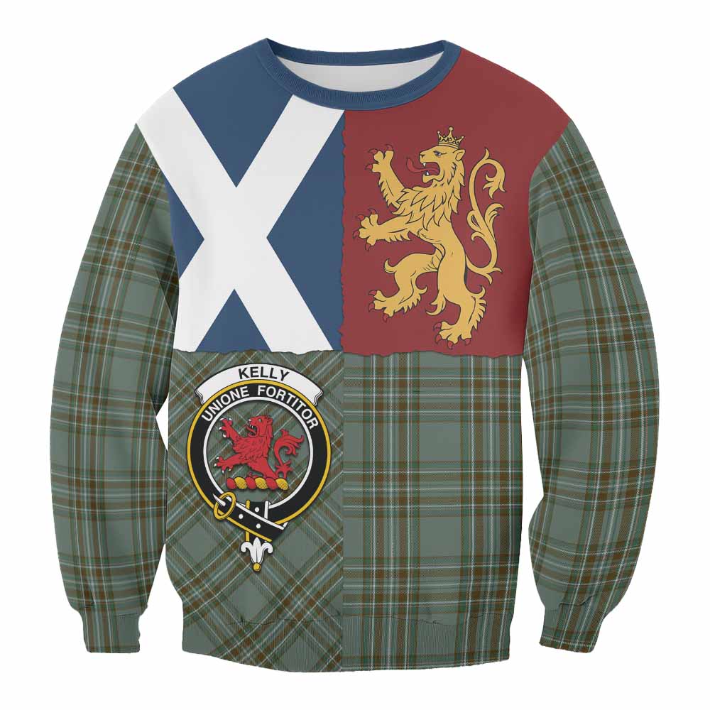 Kelly Crest Tartan Sweatshirt with Lion Rampant Saltire Style