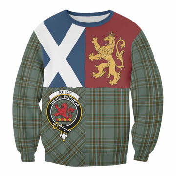 Kelly Crest Tartan Sweatshirt with Lion Rampant Saltire Style