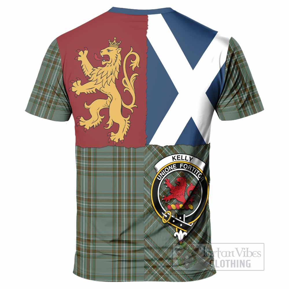 Kelly Crest Tartan T-Shirt with Lion Rampant Saltire Style