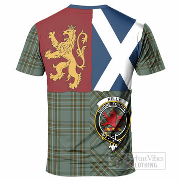 Kelly Crest Tartan T-Shirt with Lion Rampant Saltire Style