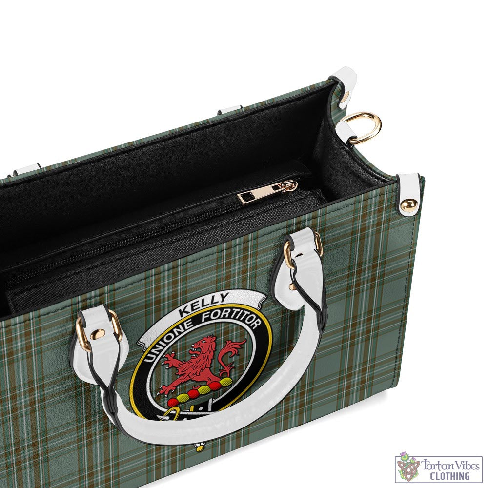 Tartan Vibes Clothing Kelly Dress Tartan Luxury Leather Handbags with Family Crest