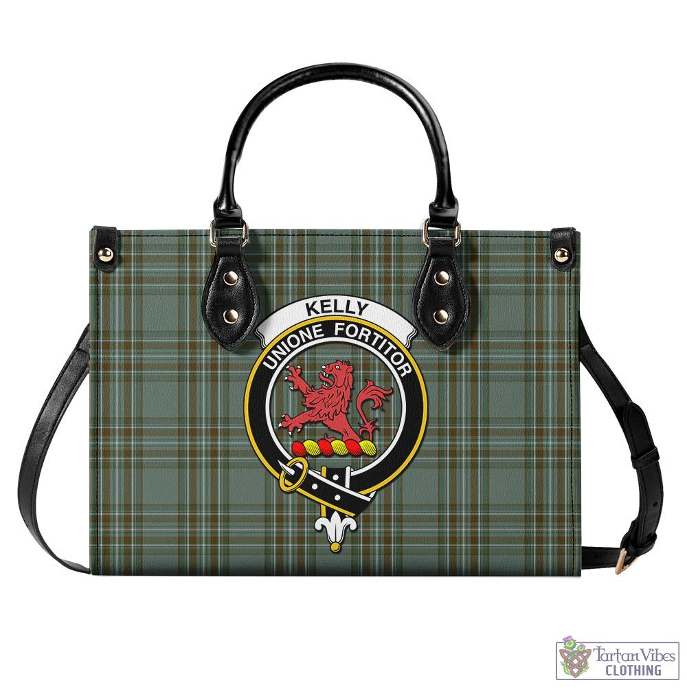 Tartan Vibes Clothing Kelly Dress Tartan Luxury Leather Handbags with Family Crest