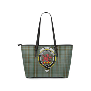 Kelly Dress Tartan Leather Tote Bag with Family Crest
