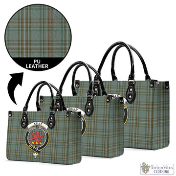Tartan Vibes Clothing Kelly Dress Tartan Luxury Leather Handbags with Family Crest