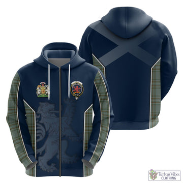 Kelly Dress Tartan Hoodie with Family Crest and Lion Rampant Vibes Sport Style