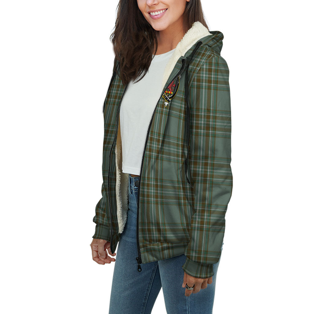Cunningham Dress Green Dancers Tartan Crest Sherpa Hoodie