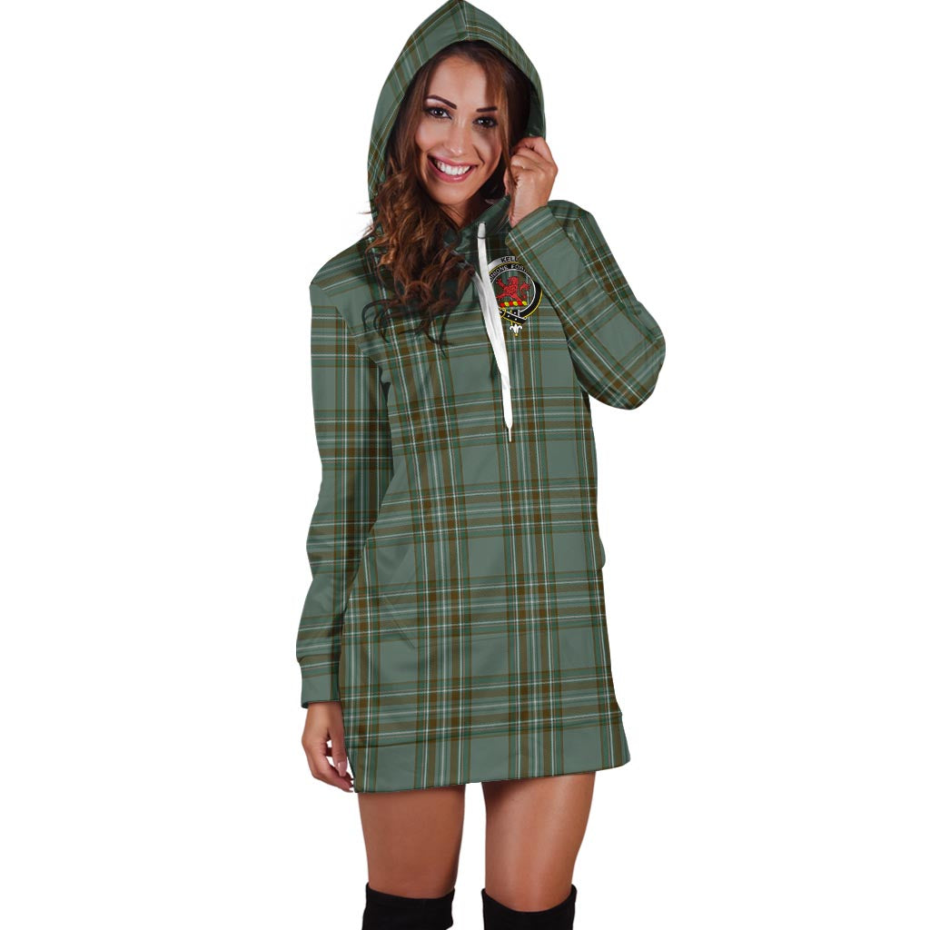 Kelly Tartan Hoodie Dress with Family Crest - Tartan Vibes Clothing