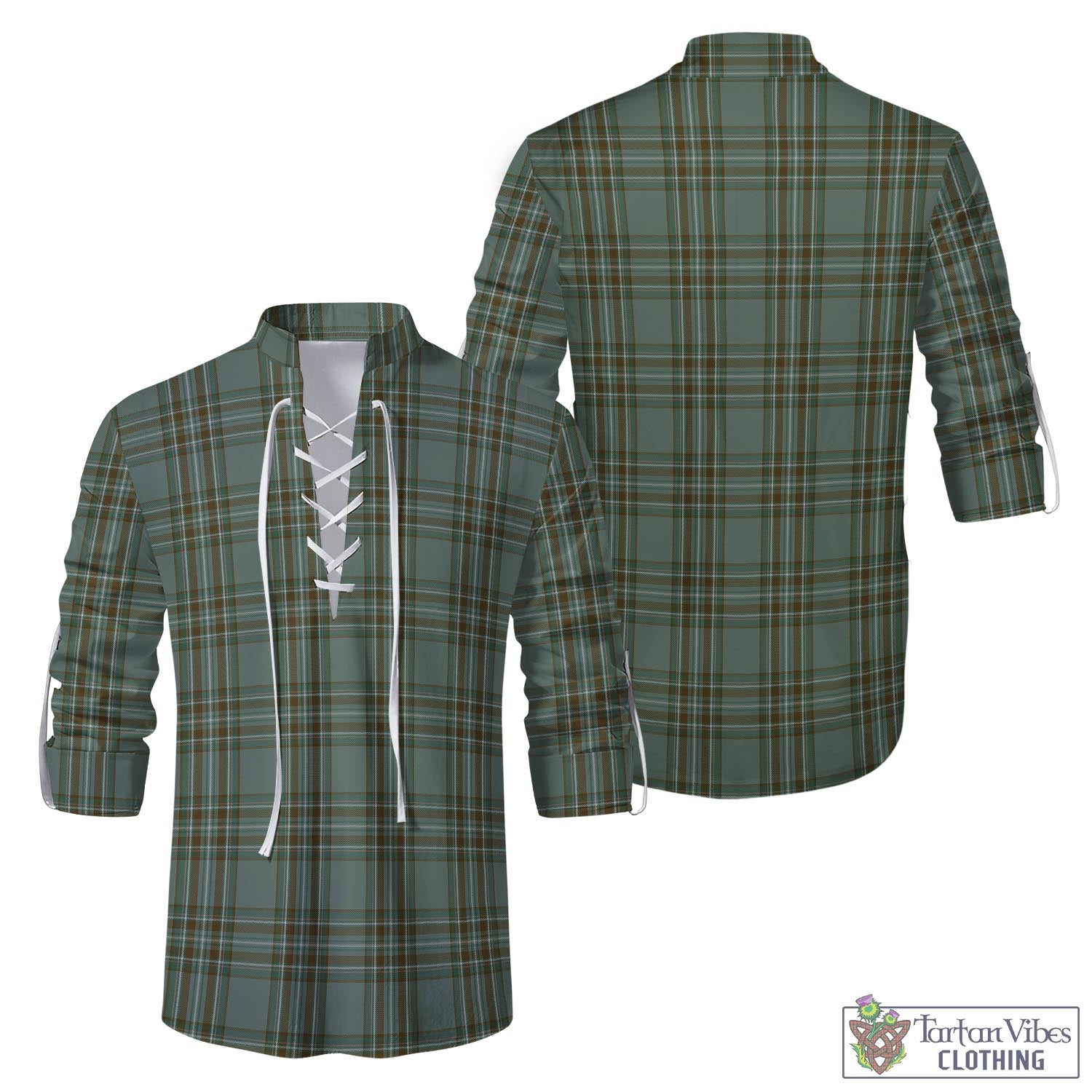 Tartan Vibes Clothing Kelly Dress Tartan Men's Scottish Traditional Jacobite Ghillie Kilt Shirt