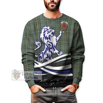 Kelly Tartan Sweatshirt with Alba Gu Brath Regal Lion Emblem Unisex - Tartanvibesclothing Shop
