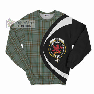 Kelly Tartan Sweatshirt with Family Crest Circle Style Unisex - Tartan Vibes Clothing