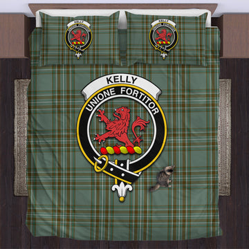 Kelly Tartan Bedding Set with Family Crest US Bedding Set - Tartan Vibes Clothing