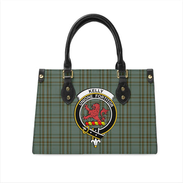 Kelly Dress Tartan Leather Bag with Family Crest