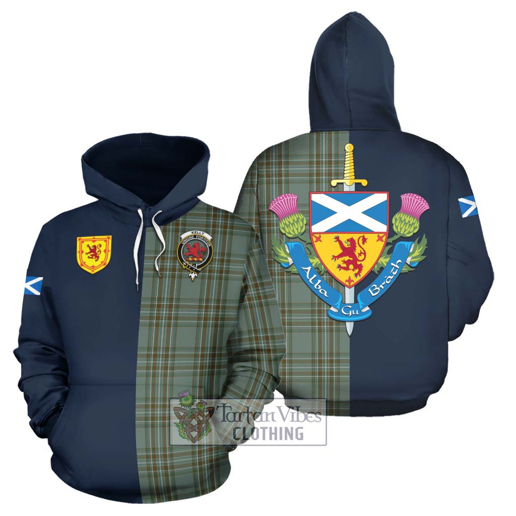 Tartan Vibes Clothing Kelly Dress Tartan Hoodie with Scottish Lion Royal Arm Half Style