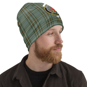 Kelly Tartan Beanies Hat with Family Crest One Size 10.5*10.2 inches - Tartan Vibes Clothing