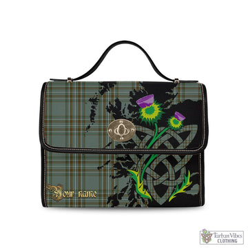 Tartan Vibes Clothing Kelly Dress Tartan Waterproof Canvas Bag with Scotland Map and Thistle Celtic Accents