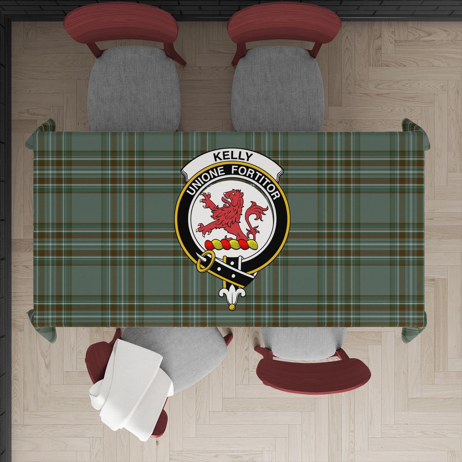 kelly-dress-tatan-tablecloth-with-family-crest