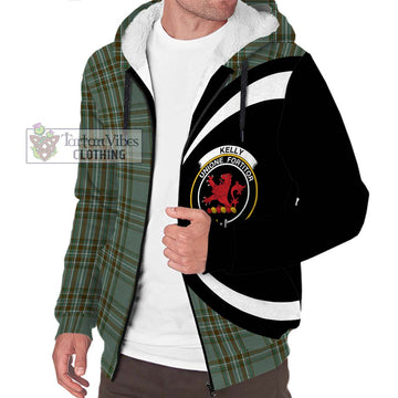 Kelly Tartan Sherpa Hoodie with Family Crest Circle Style Unisex S - Tartan Vibes Clothing