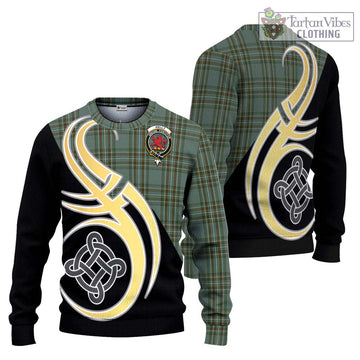 Kelly Tartan Knitted Sweater with Family Crest and Celtic Symbol Style Unisex - Tartan Vibes Clothing