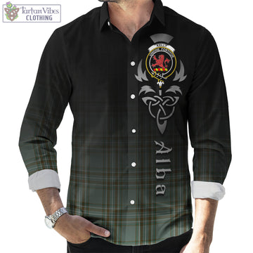 Tartan Vibes Clothing Kelly Dress Tartan Long Sleeve Button Up Featuring Alba Gu Brath Family Crest Celtic Inspired