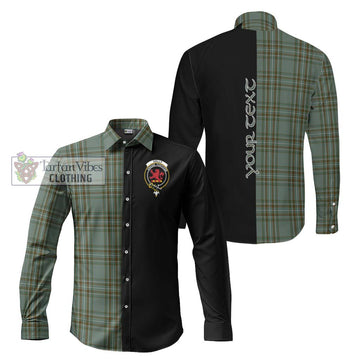 Kelly Tartan Long Sleeve Button Shirt with Family Crest and Half Of Me Style Men's Shirt S - Tartanvibesclothing Shop