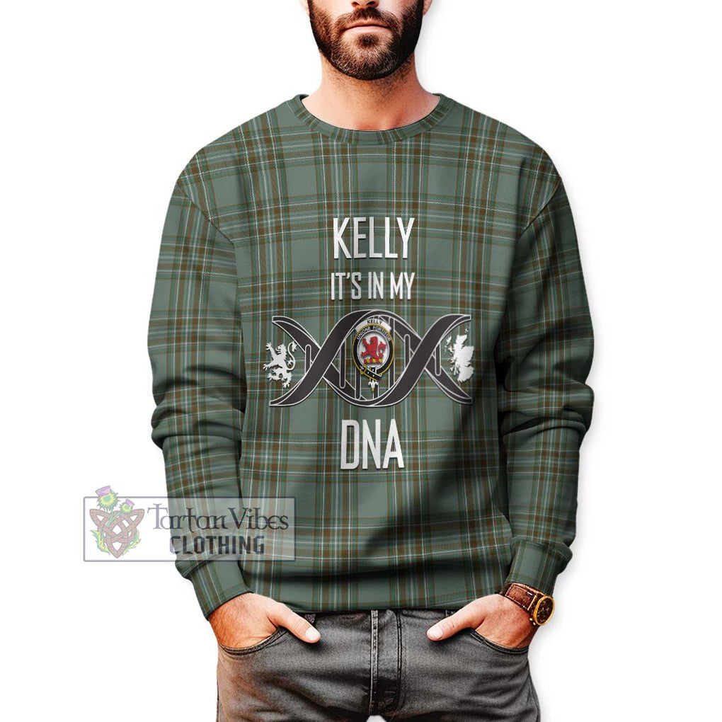 Kelly Tartan Sweatshirt with Family Crest DNA In Me Style Unisex - Tartanvibesclothing Shop