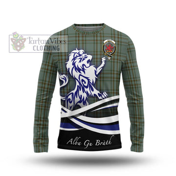 Kelly Tartan Long Sleeve T-Shirt with Alba Gu Brath Regal Lion Emblem Unisex - Tartanvibesclothing Shop