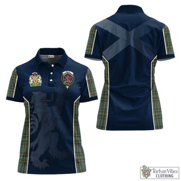 Kelly Dress Tartan Women's Polo Shirt with Family Crest and Lion Rampant Vibes Sport Style