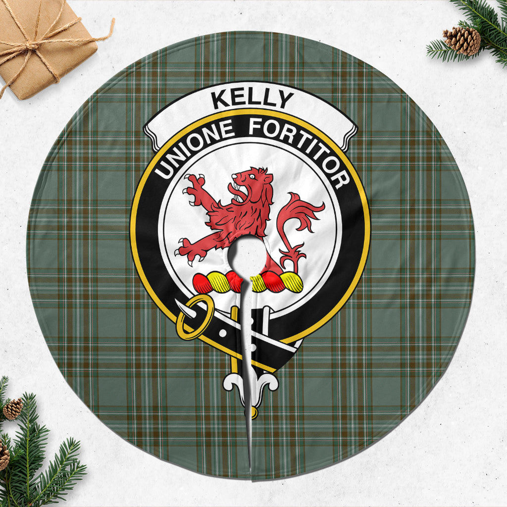 Kelly Dress Tartan Christmas Tree Skirt with Family Crest - Tartanvibesclothing