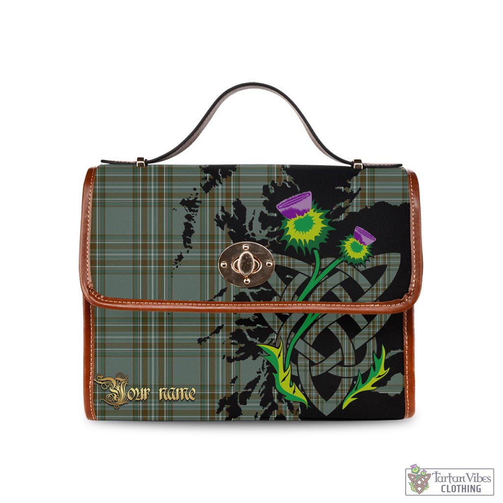 Tartan Vibes Clothing Kelly Dress Tartan Waterproof Canvas Bag with Scotland Map and Thistle Celtic Accents