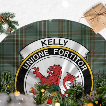 Kelly Dress Tartan Christmas Tree Skirt with Family Crest - Tartanvibesclothing