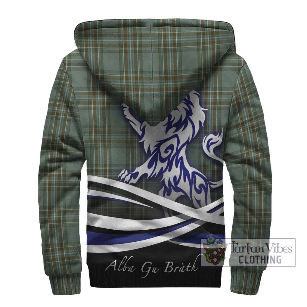 Kelly Tartan Sherpa Hoodie with Alba Gu Brath Regal Lion Emblem - Tartanvibesclothing Shop