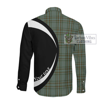 Kelly Tartan Long Sleeve Button Up with Family Crest Circle Style Men's Shirt - Tartan Vibes Clothing