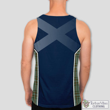 Kelly Dress Tartan Men's Tanks Top with Family Crest and Scottish Thistle Vibes Sport Style