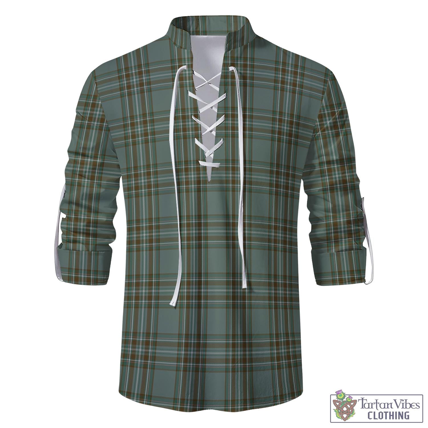 Tartan Vibes Clothing Kelly Dress Tartan Men's Scottish Traditional Jacobite Ghillie Kilt Shirt