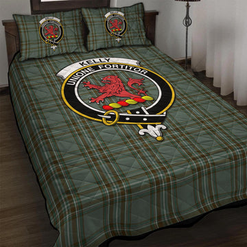 Kelly Tartan Quilt Bed Set with Family Crest - Tartan Vibes Clothing