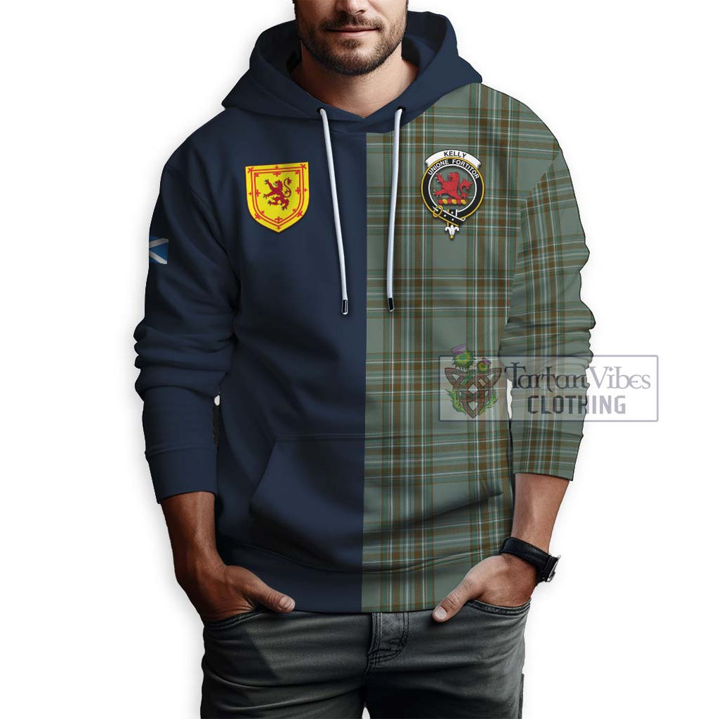 Tartan Vibes Clothing Kelly Dress Tartan Hoodie with Scottish Lion Royal Arm Half Style