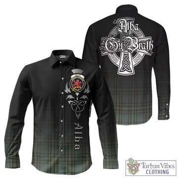 Tartan Vibes Clothing Kelly Dress Tartan Long Sleeve Button Up Featuring Alba Gu Brath Family Crest Celtic Inspired
