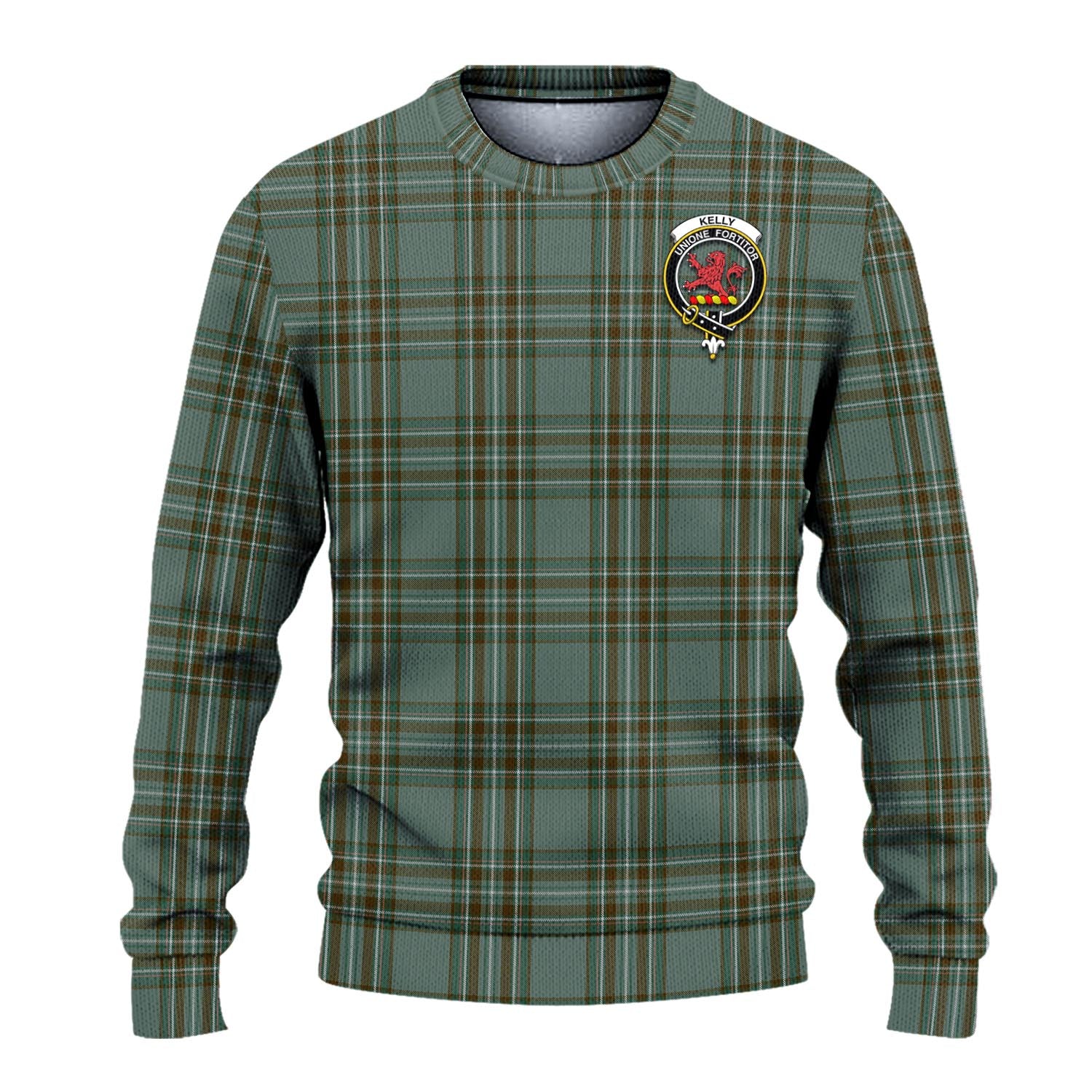 Kelly Dress Tartan Knitted Sweater with Family Crest - Tartanvibesclothing