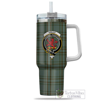 Kelly Dress Tartan and Family Crest Tumbler with Handle
