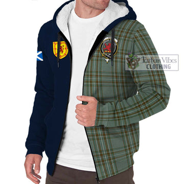 Tartan Vibes Clothing Kelly Dress Tartan Sherpa Hoodie with Scottish Lion Royal Arm Half Style
