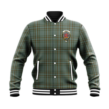 Kelly Tartan Baseball Jacket with Family Crest - Tartan Vibes Clothing