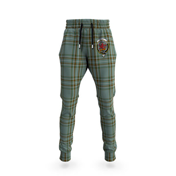 Kelly Tartan Joggers Pants with Family Crest 5XL - Tartan Vibes Clothing