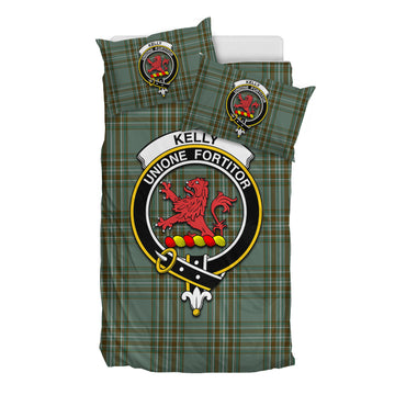 Kelly Tartan Bedding Set with Family Crest - Tartan Vibes Clothing